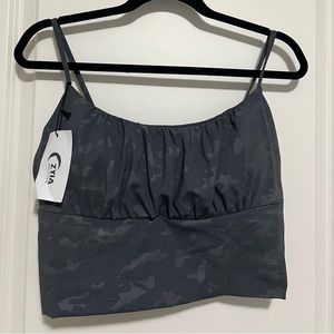 NWT ~ Zyia Cropped Bra Top, Camo, XL, Removable Cups.